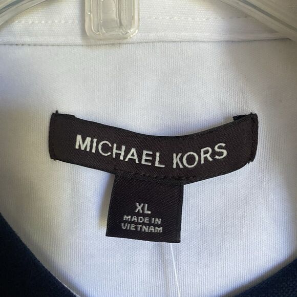 Michael More Polo Shirt Men Navy Logo Short Sleeve Preppy Nautical Golf Casual - Picture 7 of 8